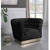 Meridian Furniture Bellini Black Velvet Accent Chair with Gold Base