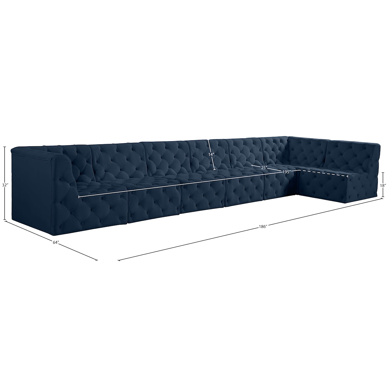 Meridian Furniture Tuft Modular Sectional