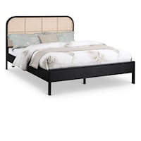 Siena Black Ash Wood Queen Bed (3 Boxes)