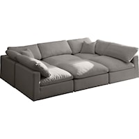 Plush Grey Velvet Standard Comfort Modular Sectional