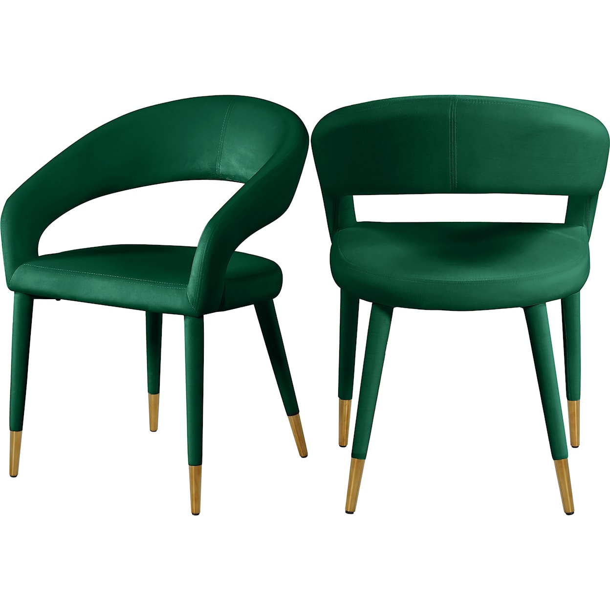 Meridian Furniture Destiny Upholstered Green Velvet Dining Chair