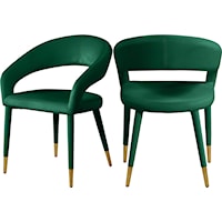 Contemporary Upholstered Green Velvet Dining Chair