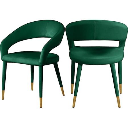 Upholstered Green Velvet Dining Chair
