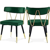 Rheingold Green Velvet Dining Chair