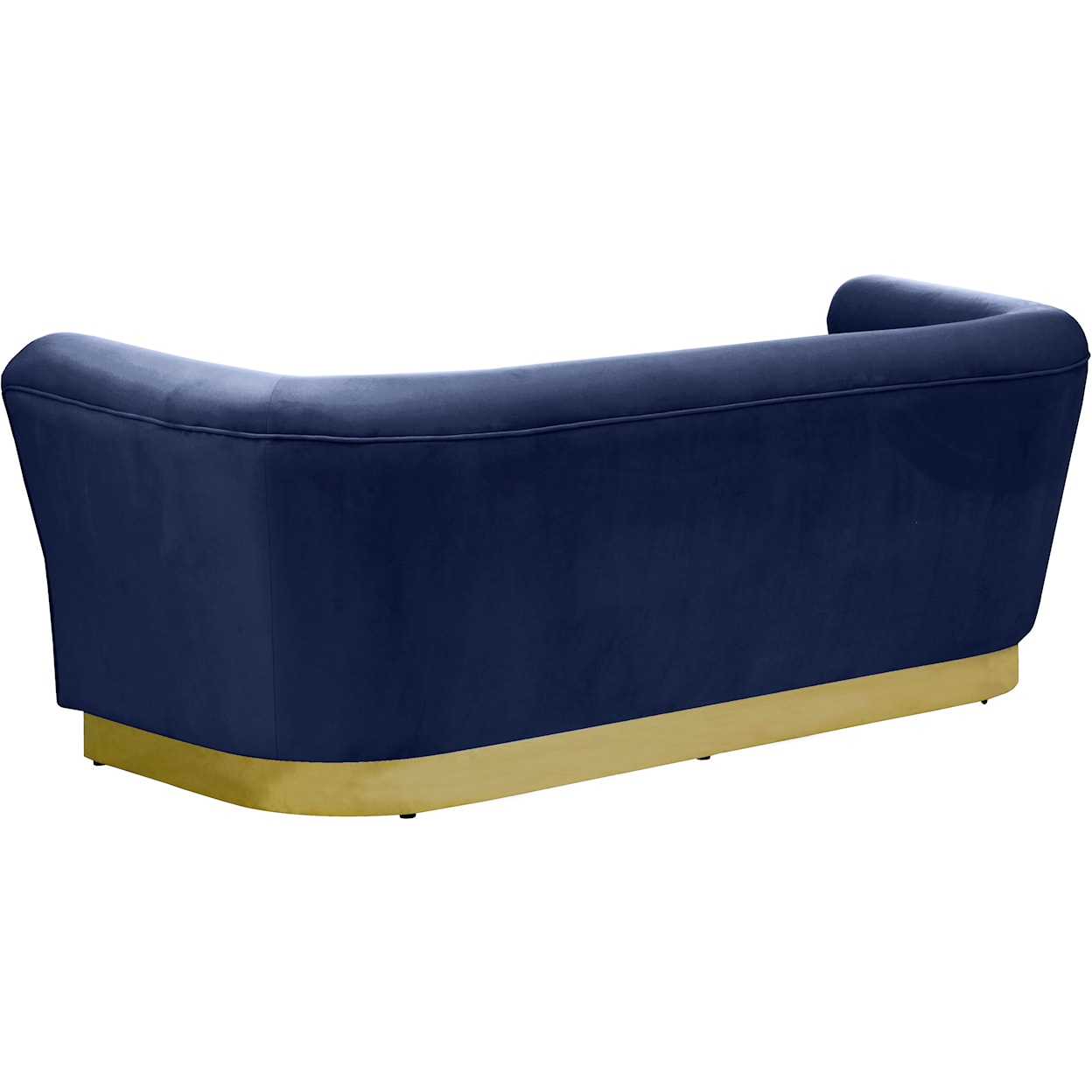 Meridian Furniture Bellini Navy Velvet Sofa with Gold Steel Base