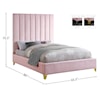 Meridian Furniture Via Queen Panel Bed with Channel Tufting