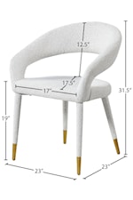 Meridian Furniture Destiny Contemporary Upholstered Cream Boucle Fabric Dining Chair