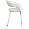 Meridian Furniture Destiny Upholstered White Faux Leather Counter Stool