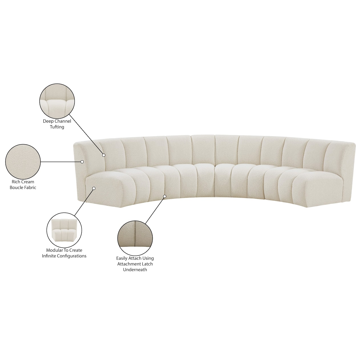 Meridian Furniture Infinity 4pc. Modular Sectional