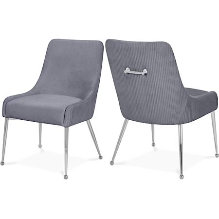 Contemporary Ace Dining Chair Grey Velvet