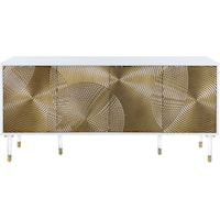 Contemporary Sideboard with Gold-Finished Panels