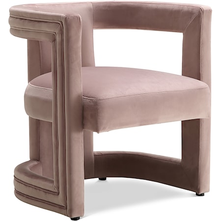 Pink Velvet Accent Barrel Chair