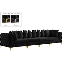 Tremblay Black Velvet Modular Sofa