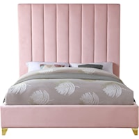 Contemporary Upholstered Queen Panel Bed with Channel Tufting