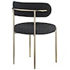 Meridian Furniture Beacon Fabric Dining Chair with Brass Iron Frame