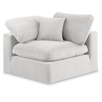 Comfy Cream Velvet Modular Corner Chair
