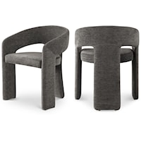 Rendition Grey Plush Fabric Dining Chair