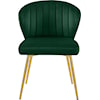Meridian Furniture Finley Green Velvet Dining Chair with Gold Legs