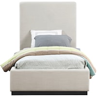 Contemporary Upholstered Twin Bed