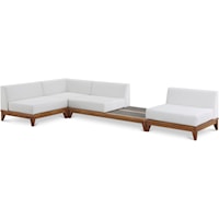 Rio Off White Water Resistant Fabric Outdoor Patio Modular Sectional