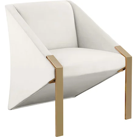 Rivet Cream Velvet Accent Chair