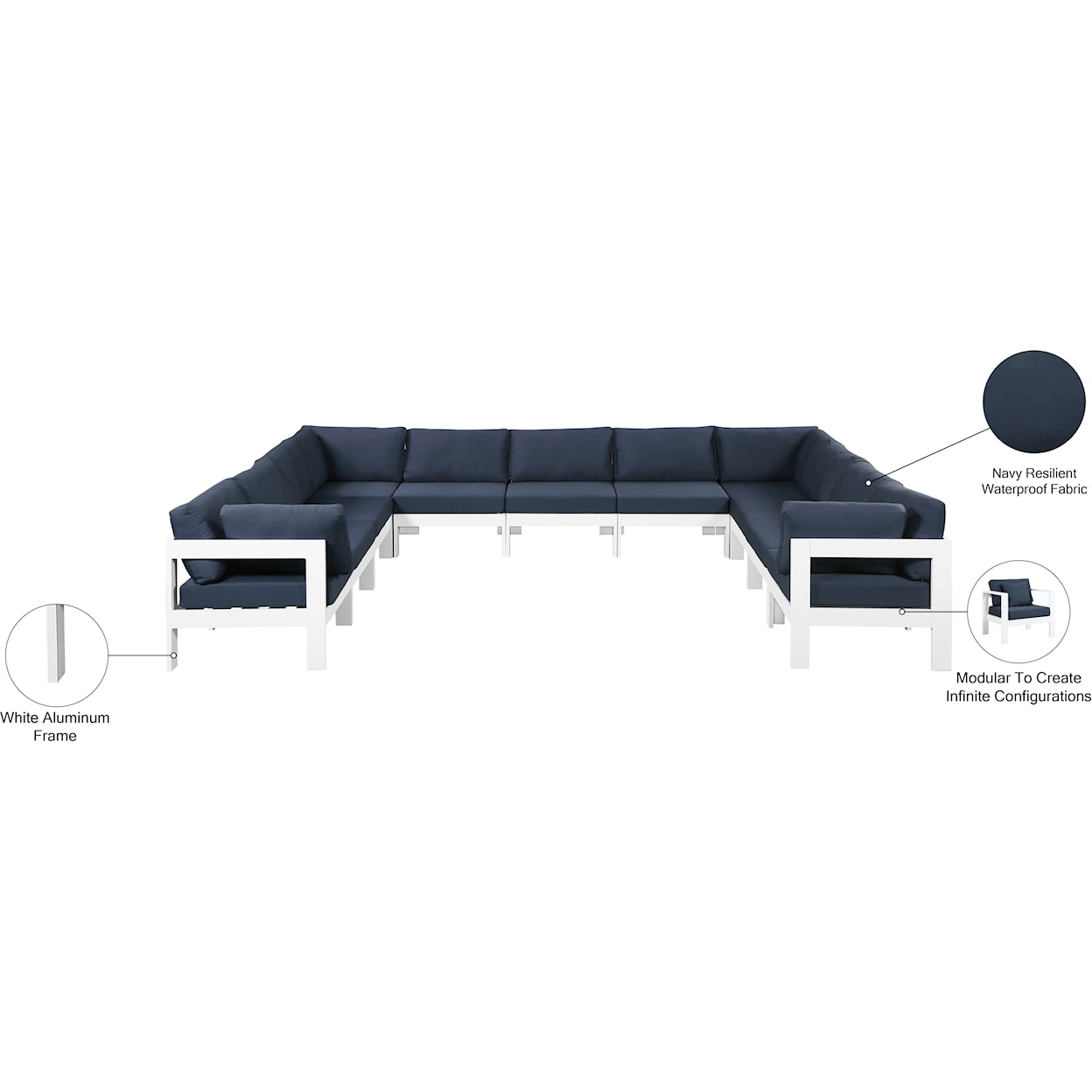 Meridian Furniture Nizuc Modular Sectional