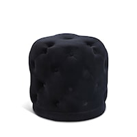 Harper Black Velvet Ottoman/Stool