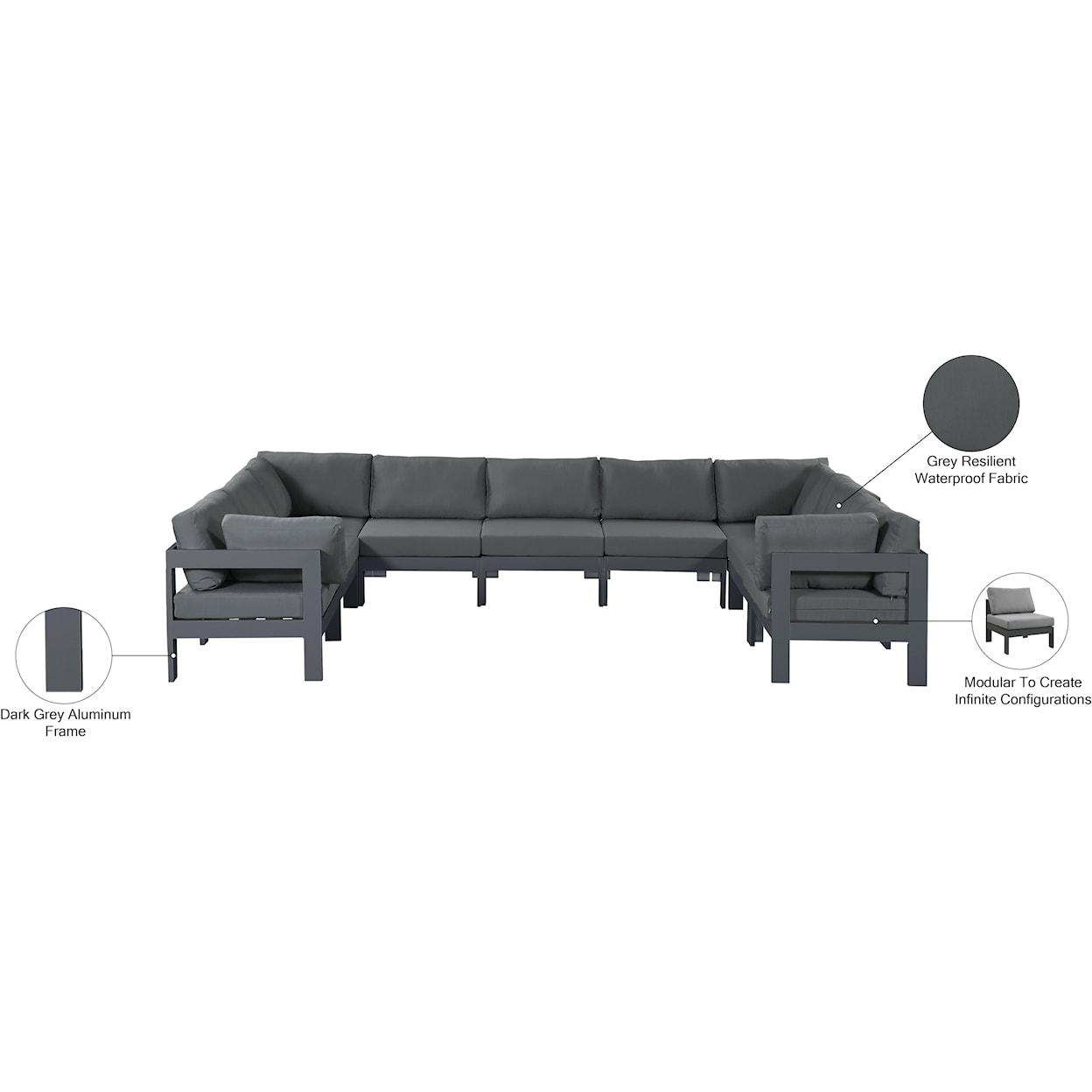 Meridian Furniture Nizuc Modular Sectional