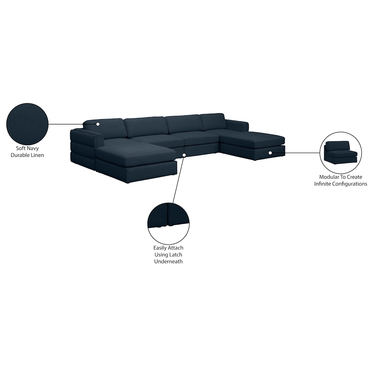 Meridian Furniture Beckham Modular Sectional