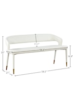 Meridian Furniture Destiny Contemporary Upholstered White Faux Leather Bench