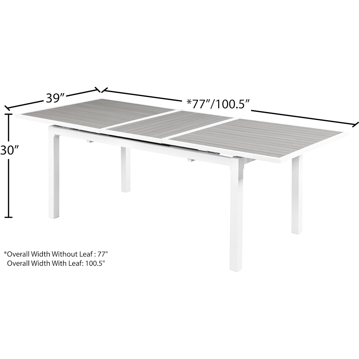 Meridian Furniture Nizuc Extendable Aluminum Dining Table