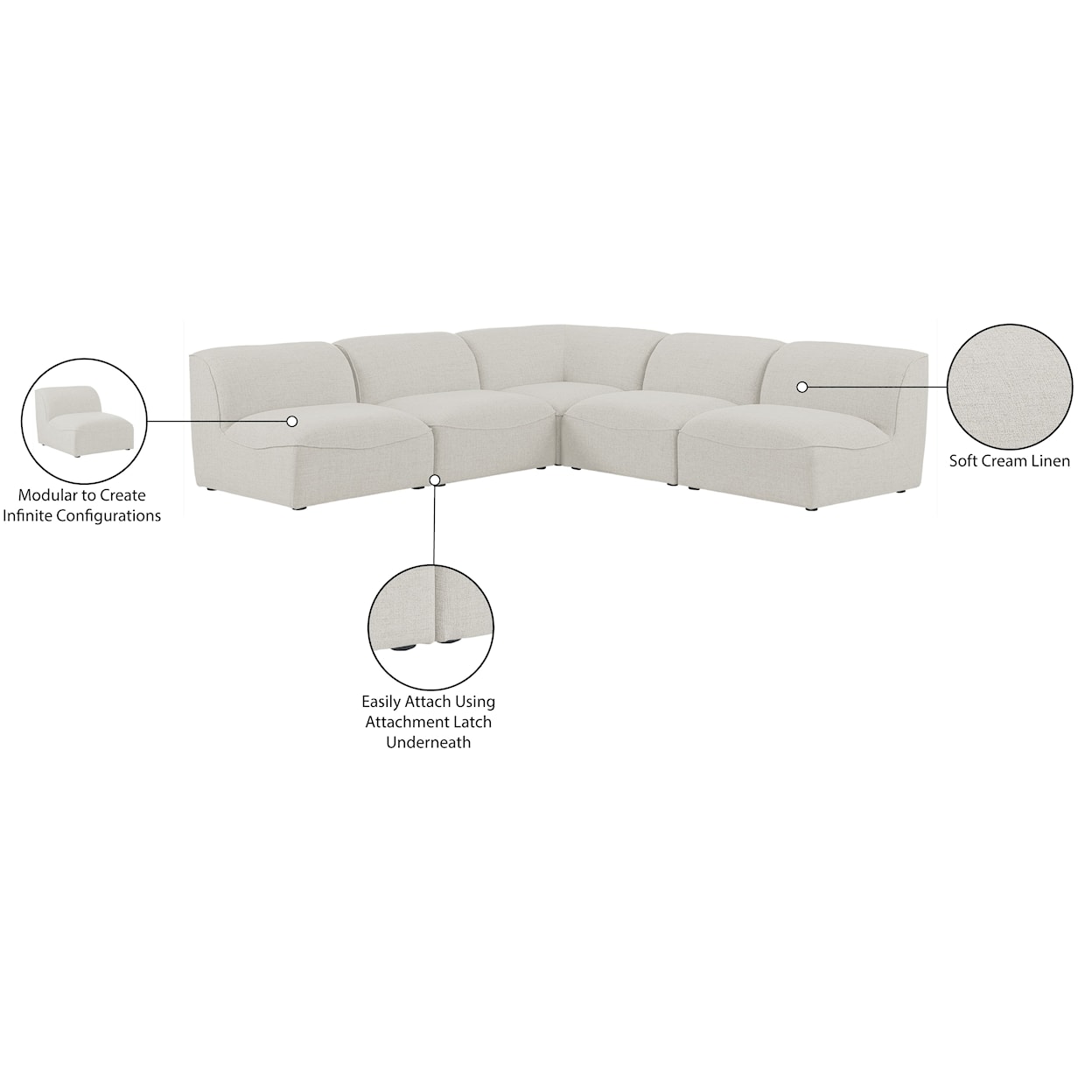 Meridian Furniture Miramar Modular Sectional