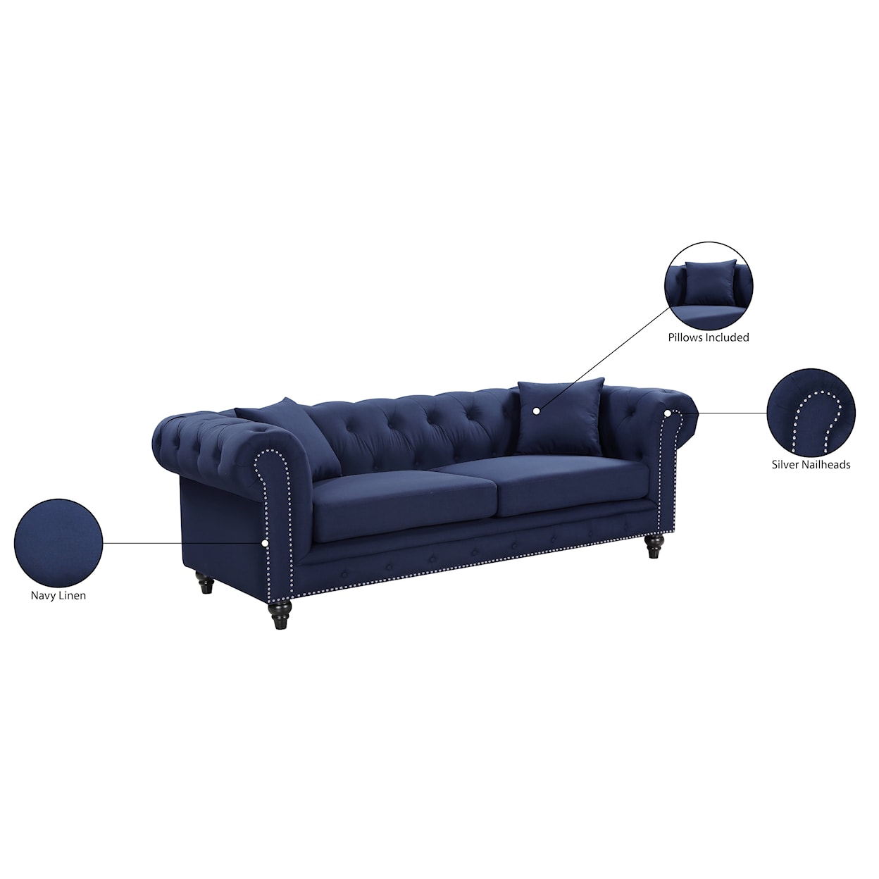 Meridian Furniture Chesterfield Sofa