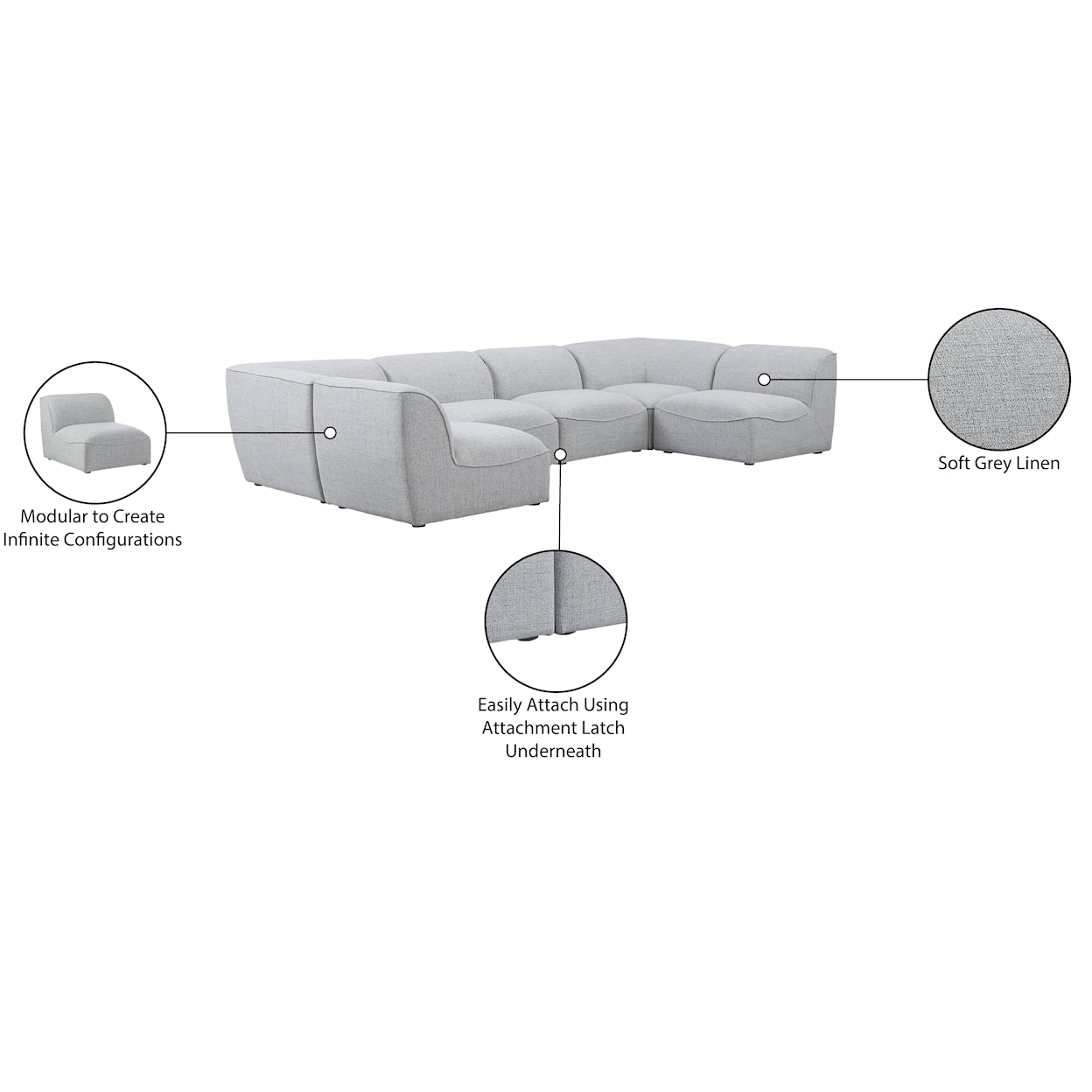 Meridian Furniture Miramar Modular Sectional