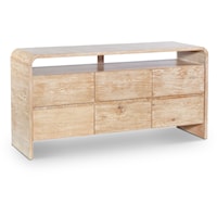 Mid-Century Modern Solid Oak 6-Drawer Dresser