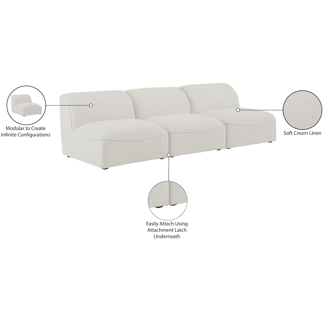 Meridian Furniture Miramar Modular Sofa