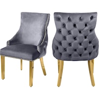 Tuft Grey Velvet Dining Chair