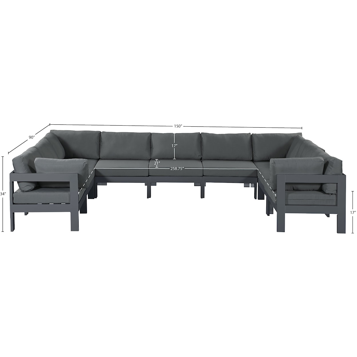 Meridian Furniture Nizuc Modular Sectional