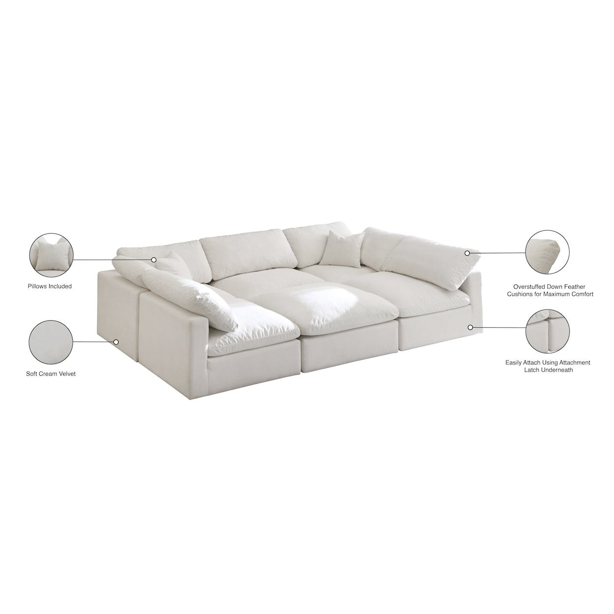 Meridian Furniture Plush Standard Comfort Modular Sectional