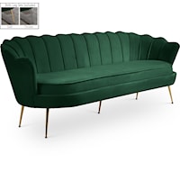 Contemporary Gardenia Sofa Green Velvet