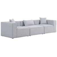 Cube Grey Durable Linen Textured Modular Sofa