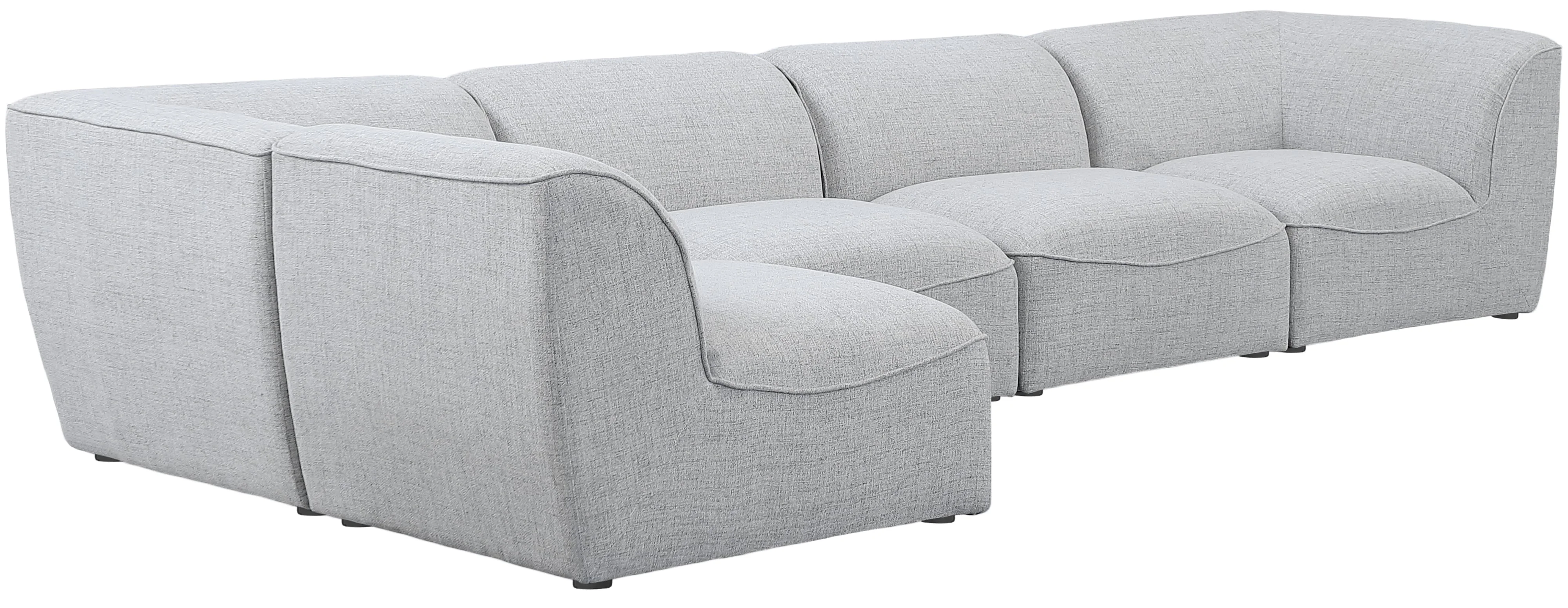 Meridian Furniture Miramar 683GreySec5D Miramar Grey Durable Linen