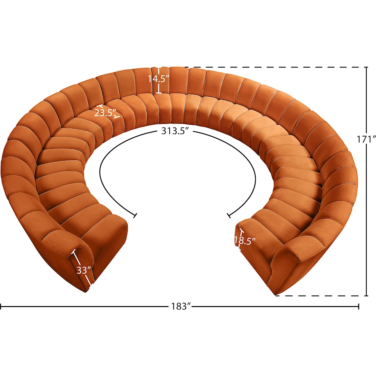 Meridian Furniture Infinity 11pc. Modular Sectional