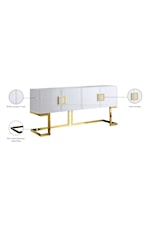 Meridian Furniture Beth Contemporary Sideboard with Gold Stainless Steel Base