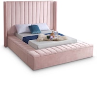 Kiki Pink Velvet Full Bed (3 Boxes)