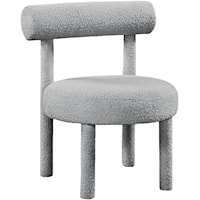 Parlor Grey Boucle Fabric Accent Chair