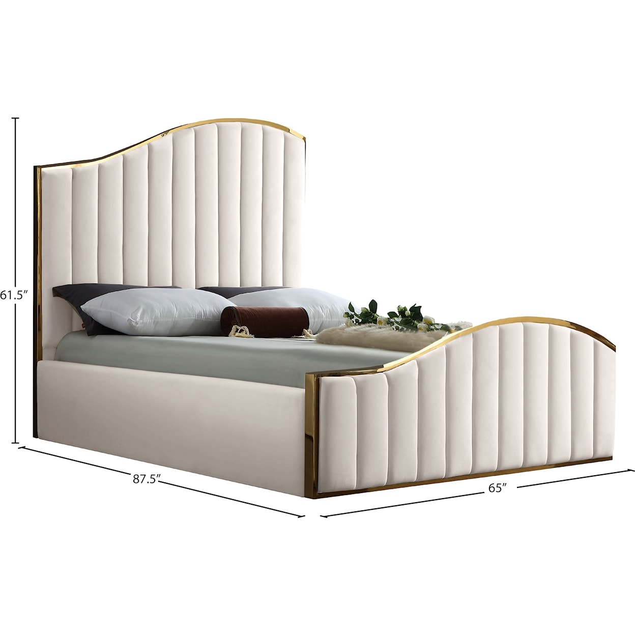 Meridian Furniture Jolie Queen Bed (3 Boxes)