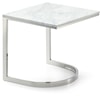 Meridian Furniture Copley Chrome End Table with Stone Top