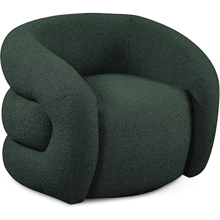 Roxbury Green Boucle Fabric Swivel Accent Chair