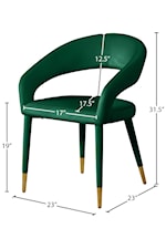 Meridian Furniture Destiny Contemporary Upholstered Green Velvet Dining Chair